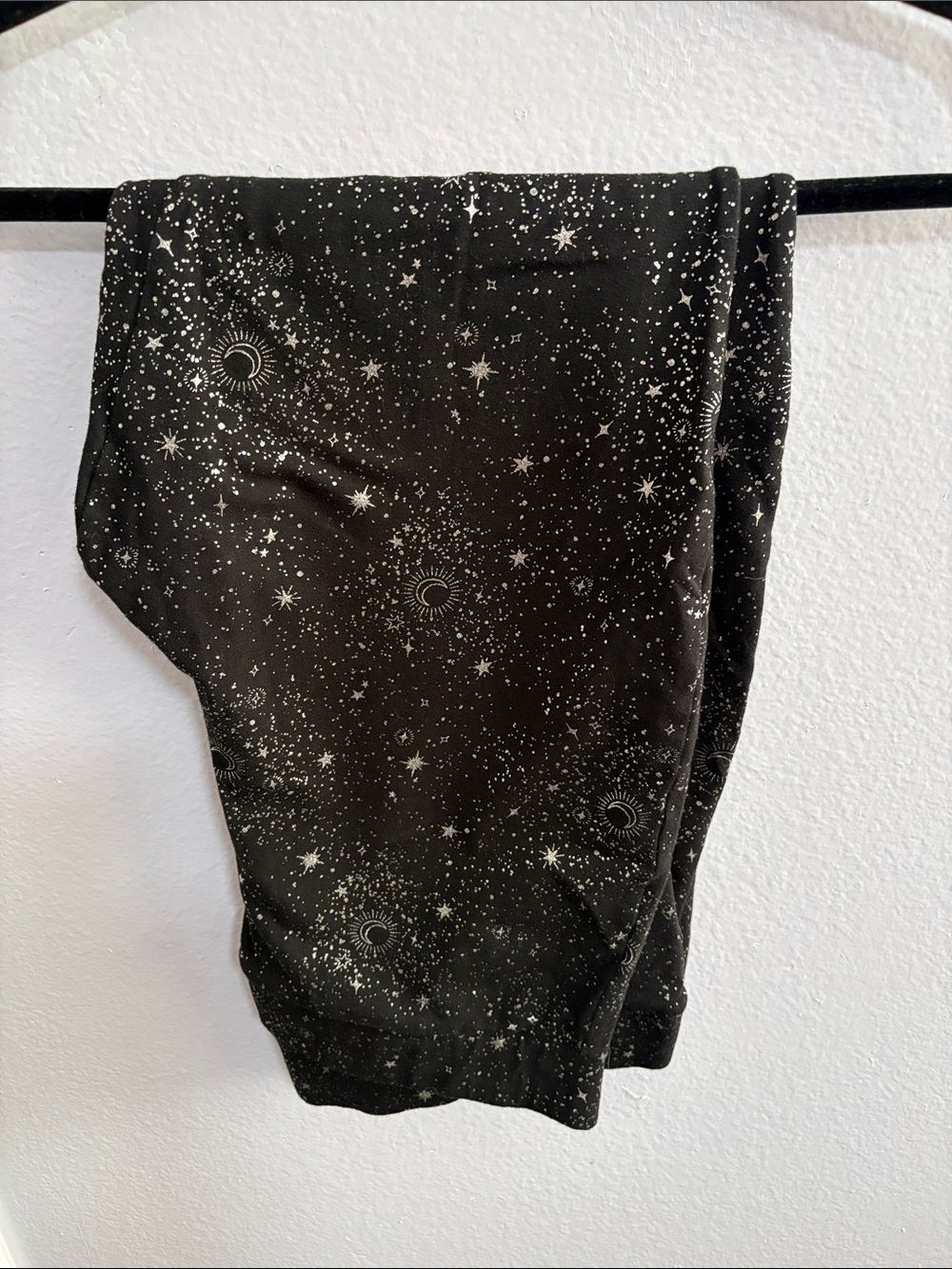 2 pair size 3 torrid Black Leggings -Silver Star & Moon and gold Xmas lights